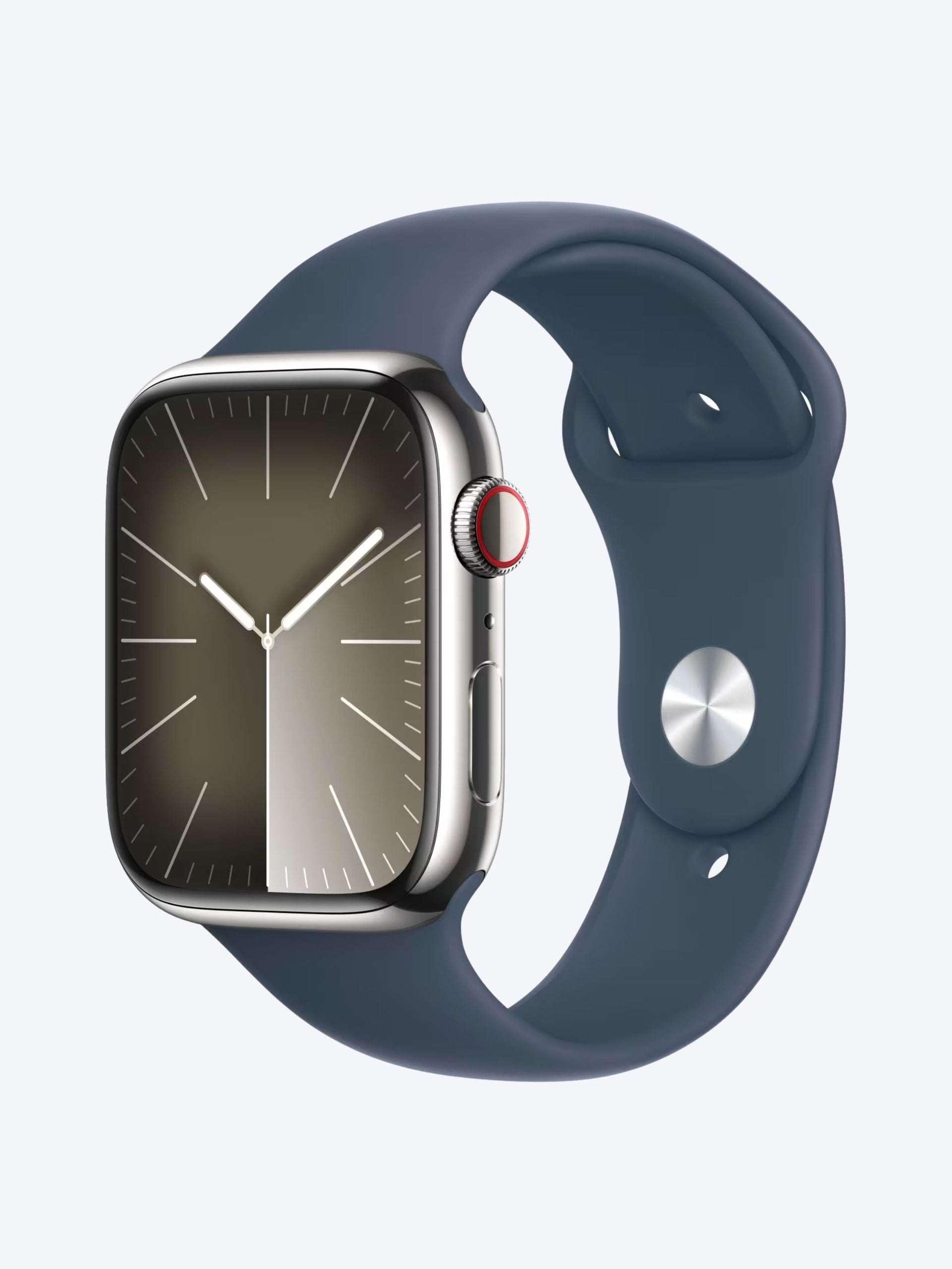 Apple Watch Series 9 45mm Stainless Steel with Sport Band - Silver