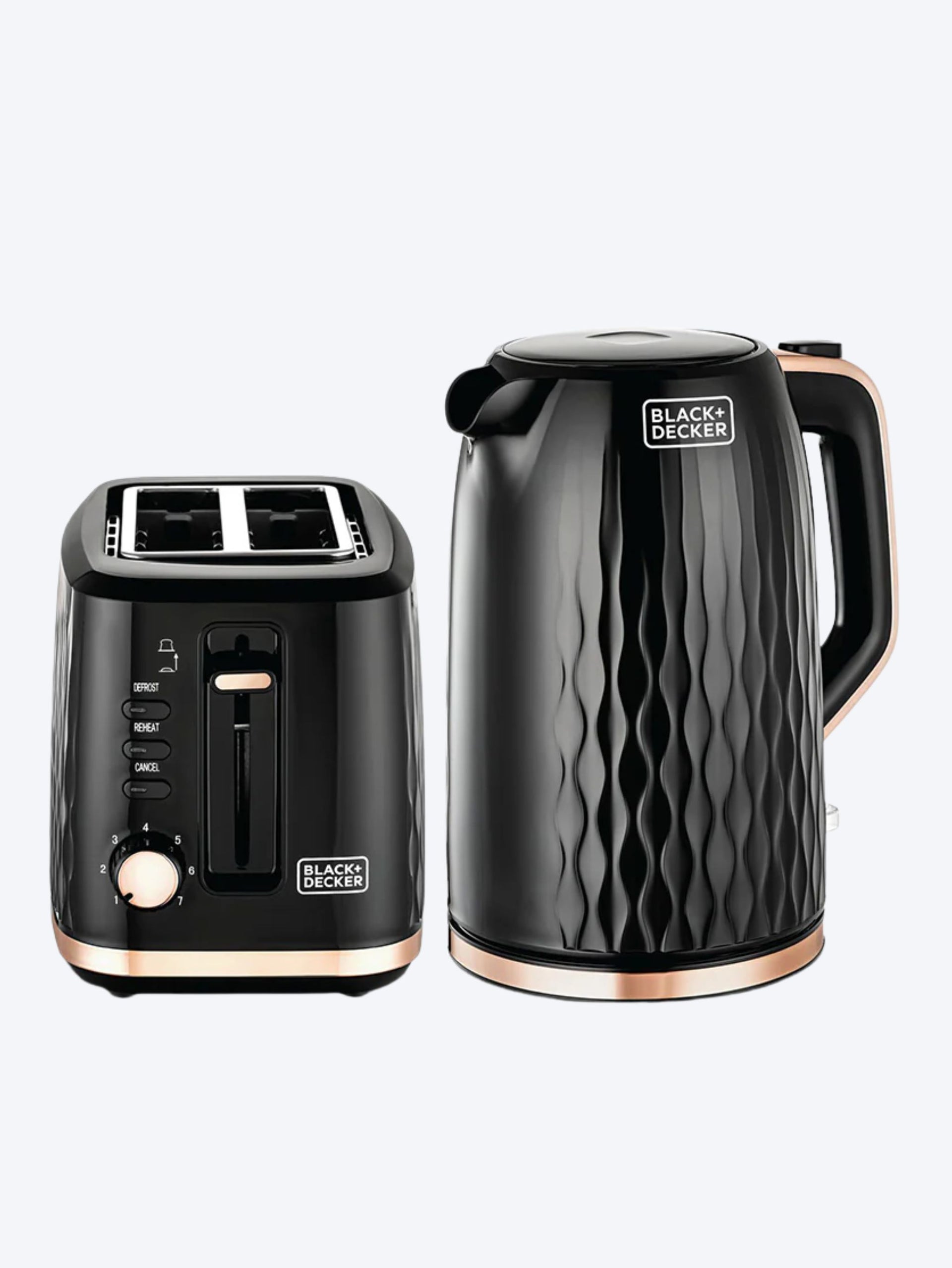 BLACK+DECKER 2in1 Breakfast Sets1.7L Kettle & 7-Level Browning Control Toaster MBF90-B5