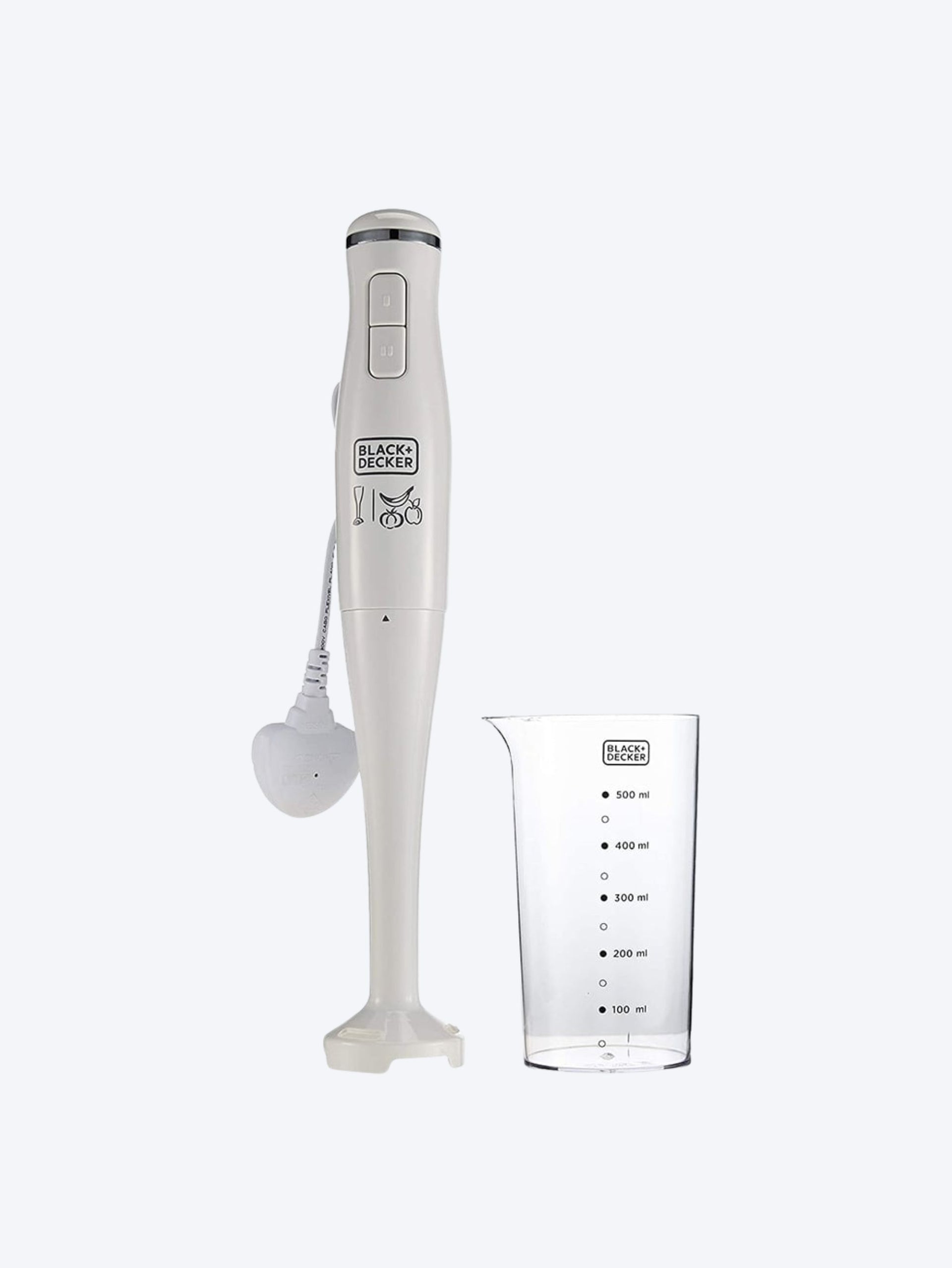 Black+Decker 300W Stick Blender, White SB2500-B5