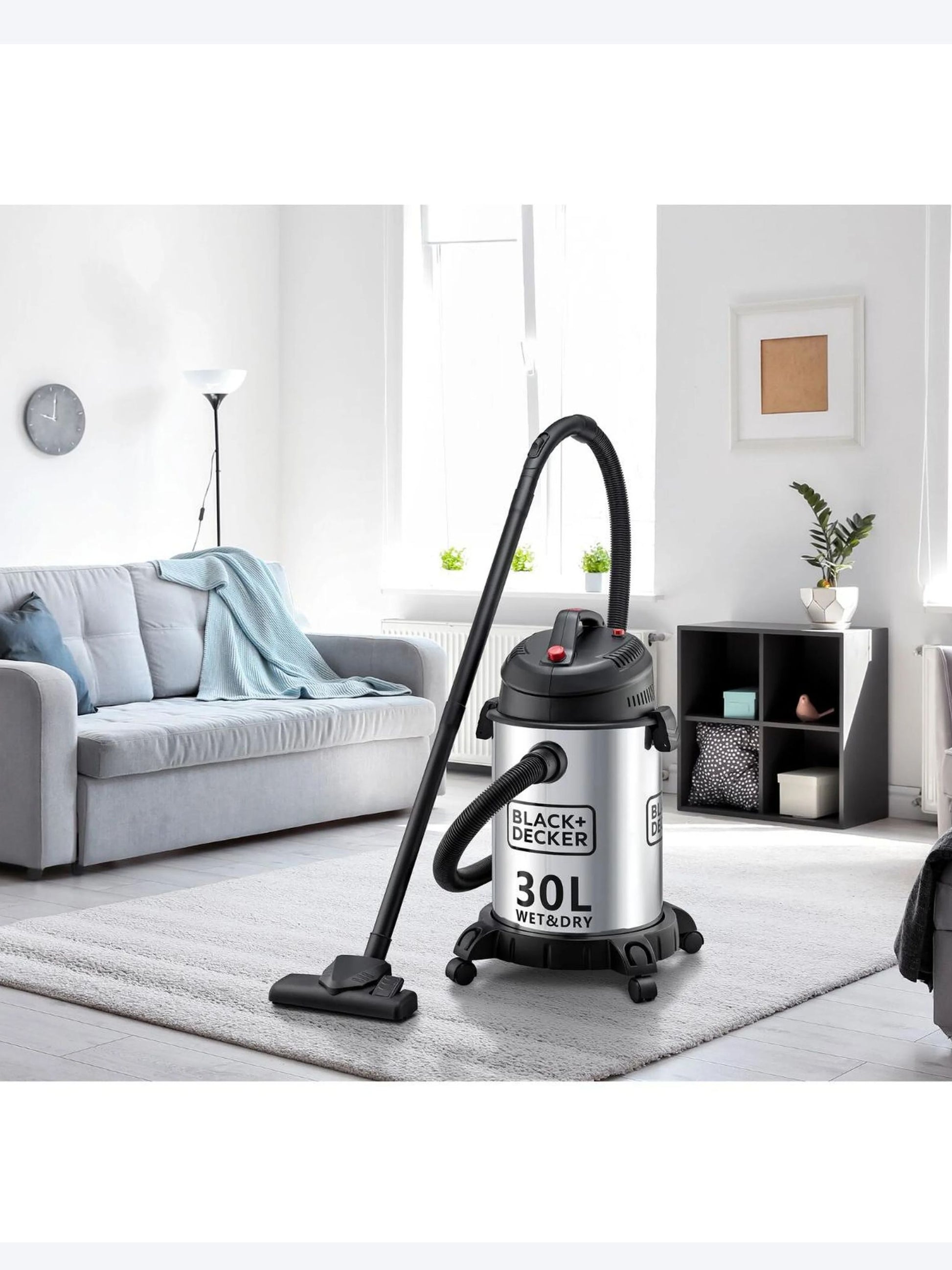 Black+Decker Wet & Dry Drum Vacuum Cleaner, 1610W, WV1610 30L-2