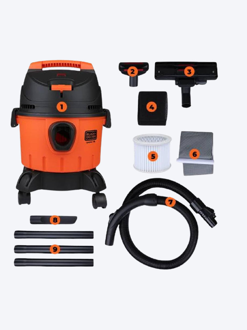 Black+Decker Wet & Dry Vacuum Cleaner 10 L 1200 W WDBD10 Orange/Black-3